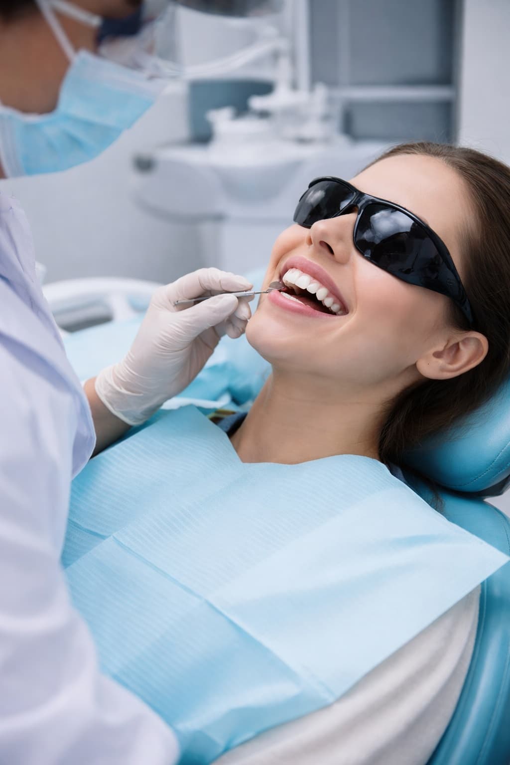 Dental check-up and cleaning setup